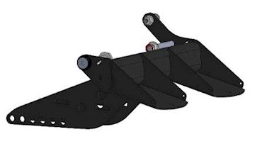 Footrest black adjustable extended mini