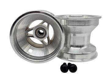Wheel front 115mm aluminium complete silver including bearing Eurostar 1-pc 